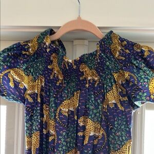 Guadalupe Tiger Print Cotton Smocked Maxi Dress